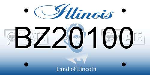 BZ20100 Illinois License Plate
