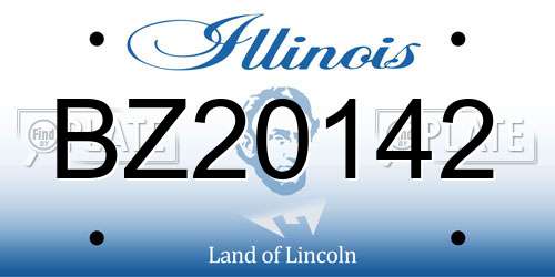 BZ20142 Illinois License Plate
