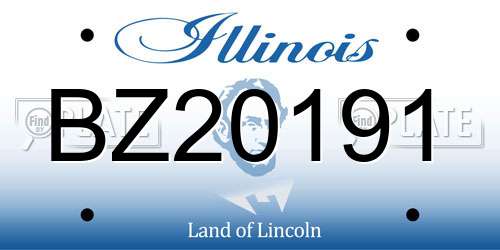 BZ20191 Illinois License Plate