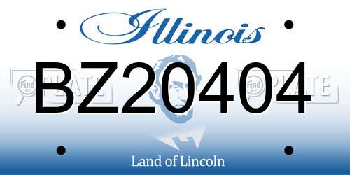 BZ20404 Illinois License Plate