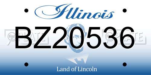BZ20536 Illinois License Plate