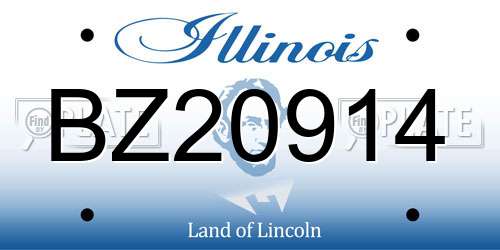 BZ20914 Illinois License Plate
