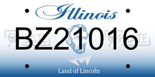 BZ21016 Illinois License Plate