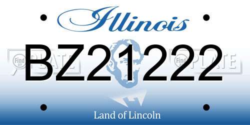 BZ21222 Illinois License Plate