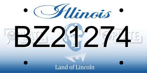 BZ21274 Illinois License Plate