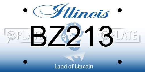 BZ213 Illinois License Plate