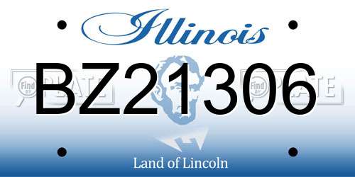 BZ21306 Illinois License Plate