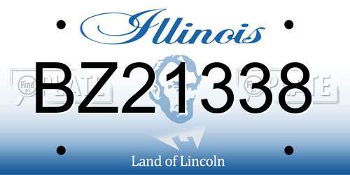BZ21338 Illinois License Plate