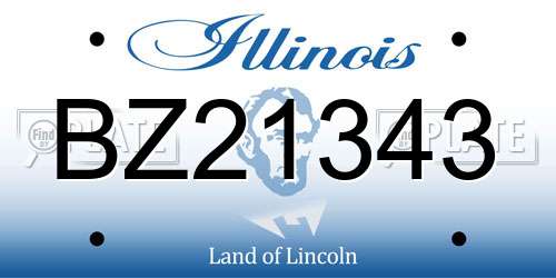 BZ21343 Illinois License Plate