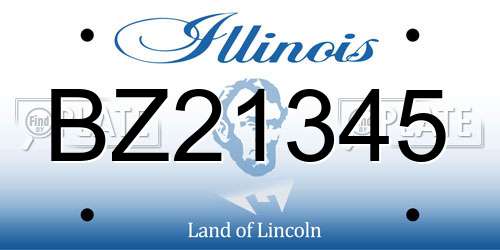BZ21345 Illinois License Plate