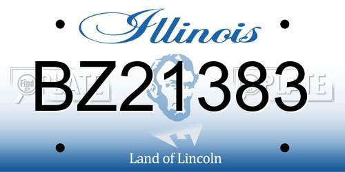 BZ21383 Illinois License Plate