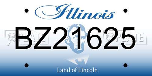 BZ21625 Illinois License Plate