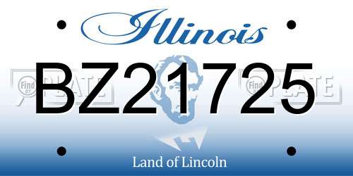 BZ21725 Illinois License Plate