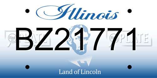 BZ21771 Illinois License Plate