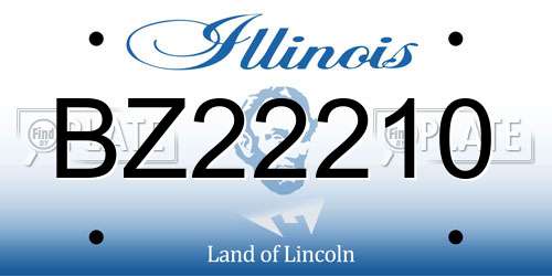 BZ22210 Illinois License Plate