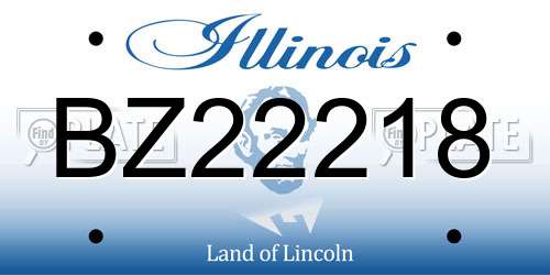 BZ22218 Illinois License Plate