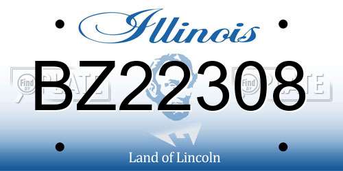 BZ22308 Illinois License Plate