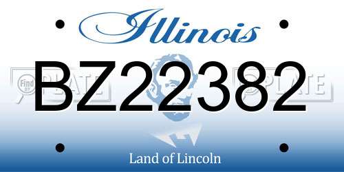 BZ22382 Illinois License Plate