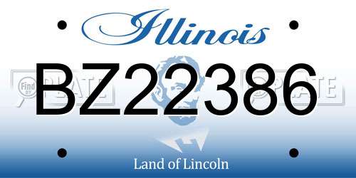 BZ22386 Illinois License Plate