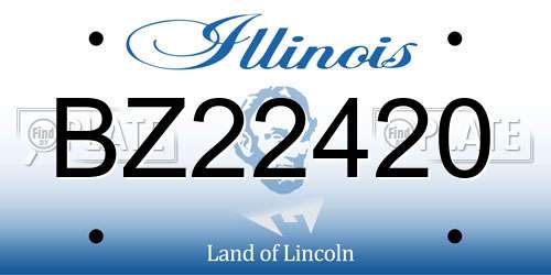 BZ22420 Illinois License Plate