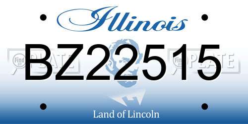 BZ22515 Illinois License Plate