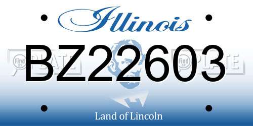 BZ22603 Illinois License Plate