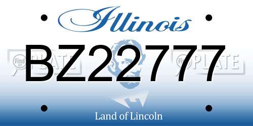 BZ22777 Illinois License Plate