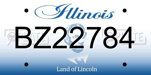 BZ22784 Illinois License Plate