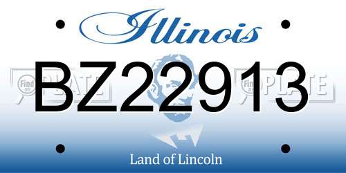 BZ22913 Illinois License Plate