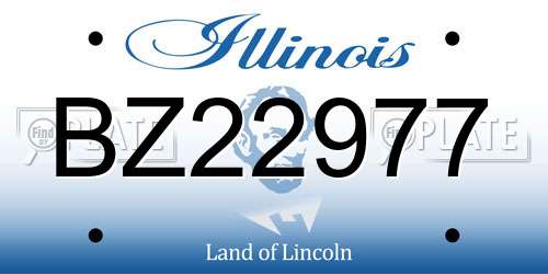 BZ22977 Illinois License Plate