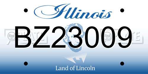 BZ23009 Illinois License Plate