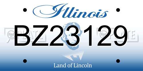 BZ23129 Illinois License Plate