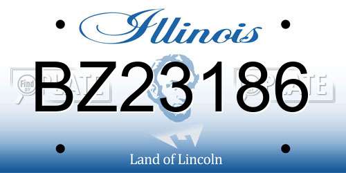 BZ23186 Illinois License Plate