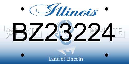 BZ23224 Illinois License Plate