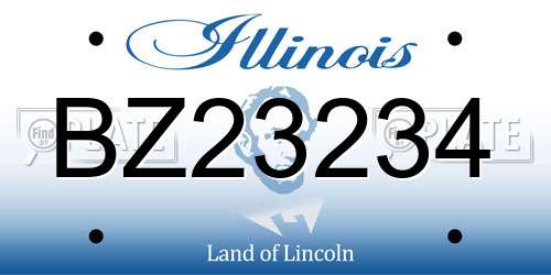 BZ23234 Illinois License Plate