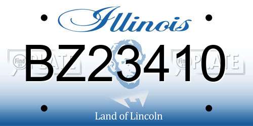BZ23410 Illinois License Plate