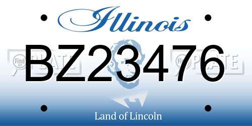 BZ23476 Illinois License Plate