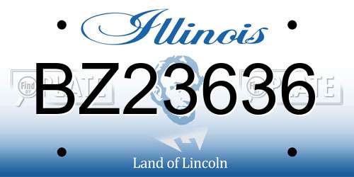 BZ23636 Illinois License Plate