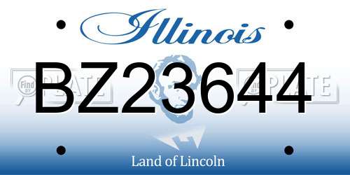 BZ23644 Illinois License Plate