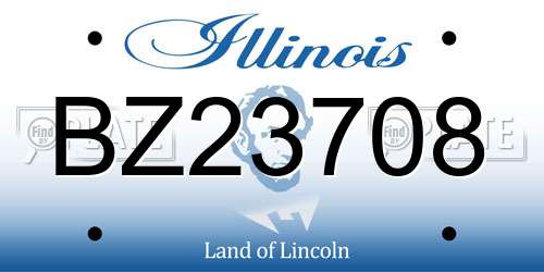 BZ23708 Illinois License Plate