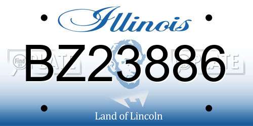 BZ23886 Illinois License Plate