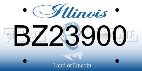 BZ23900 Illinois License Plate
