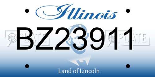 BZ23911 Illinois License Plate
