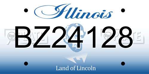BZ24128 Illinois License Plate