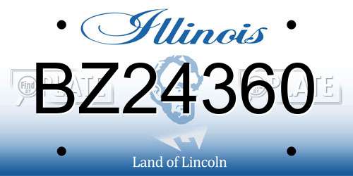 BZ24360 Illinois License Plate