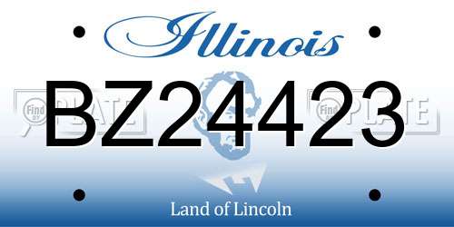 BZ24423 Illinois License Plate