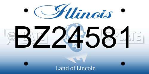 BZ24581 Illinois License Plate