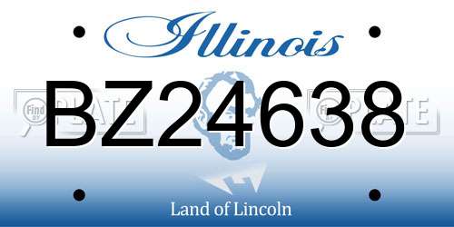 BZ24638 Illinois License Plate
