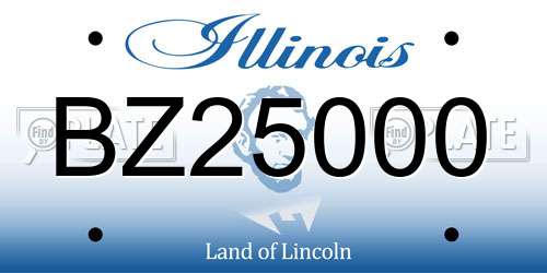 BZ25000 Illinois License Plate