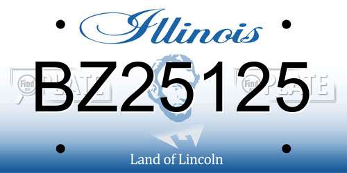 BZ25125 Illinois License Plate